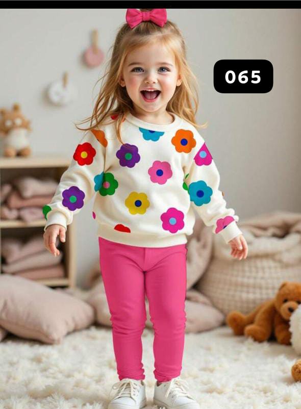 Flower Printed Fleece Fabric Winter Suit