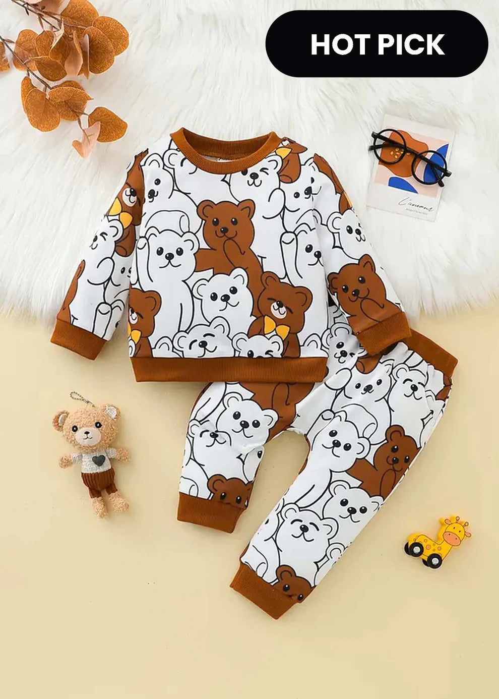 Multi Bear Printed Kids Winter Suit ( Each )