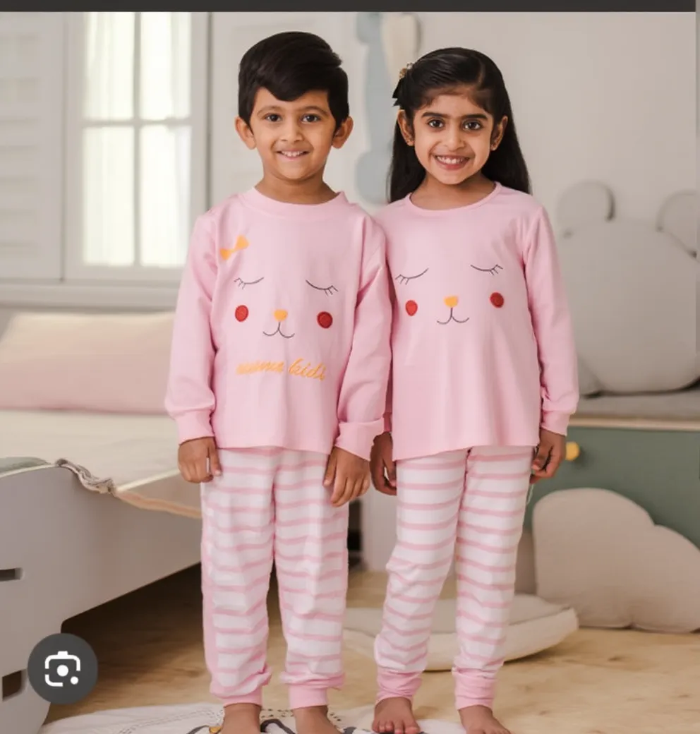 Pink Eyes Printed Kids Winter Suit ( Each )