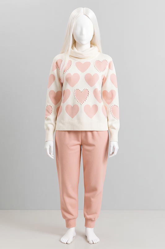 Soft Pink Hearts Pullover