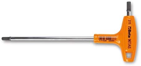 Beta 96T SAE (Inch) T-Handle Hex Key Wrench 10-Piece Set | High Torque Ergonomic Allen Wrench |Dual Hex Tips | Drop Prevention Hole | Industrial Strength | Made in Italy | 3/32-3/8"