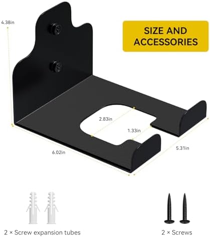 JNIHEEP Garage Organizer Trimmer Rack,Garden Power Tool Hanger,2 Pack,Black