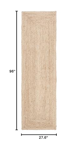 SAFAVIEH Cape Cod Collection Runner Rug - 2'3" x 8', Natural Brown, Handmade Braided Flat Weave Jute (CAP252A) - size: 2'3" x 8' (Runner)
