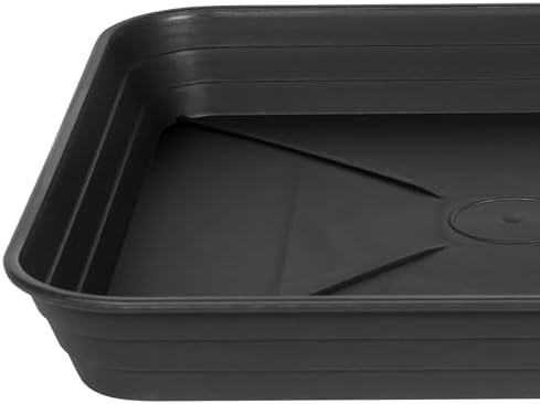 4 Pack Square Plant Saucer Tray 18 inch, Heavy Duty Plastic Plant Saucers for Indoors Outdoor, Flower Plant Drip Trays for Pots, Square Seed Starting Tray, Seedling Growing Trays