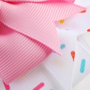 Birthday Hair Clips for Baby Girls - 2Pc Pink Sprinkle Bow Hair Clips for 6th Birthday Glitter Ice Cream Baby Bow Party Decorations for Girls Toddlers Hair Accessories (Pink-6 Years-Clips)