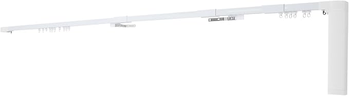 Smart Curtains System, Motorized Curtain Track 47-244 inch Adjustable Length, Motorized Rod with Remote Control, Ceiling and Wall Mount, Automated Curtain Track System (85-126in)