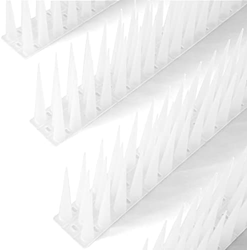 OFFO Bird Spikes Pigeon Outdoor Spikes for Cat Keep Birds Raccoon Woodpecker Away Covers 4 Feet(1.2m), Frosted White