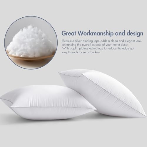 MIULEE 22 x 22 Pillow Inserts (Set of 2) -Decorative Throw Pillows for Sofa Couch with 100% Cotton Covers - size: 22x22 Inch