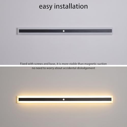 Modern LED Indoor Wall Light with Motion Sensor, Rectangle Aluminum Sconces, 3000K/4500K/6000K Adjustable Brightness for Cabinet, Wardrobe, Bedroom, Office, Corridor Lighting