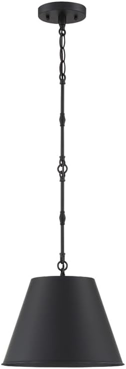 Savoy House 7-232-1-89 Alden Traditional Metal Bell Pendant, 1-Light 60 Watt, 9" H x 12" W, Matte Black