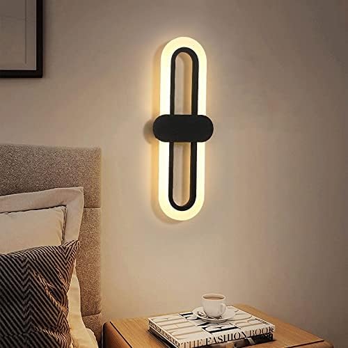 Bedroom Bedside Modern Minimalist Living Room Background Wall Led Three-Color Light-Changing Wall Lamp Simple Aisle Balcony Lamp(Gold,Cool(5500-7000K))