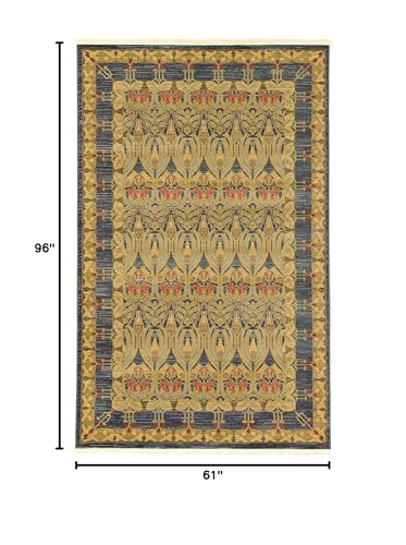 Unique Loom Edinburgh Collection Area Rug - Canmore (5' 1" x 8' Rectangle, Navy Blue/ Tan) - color: Navy Blue/Tan, size: 5'1" x 8' (Rectangular)