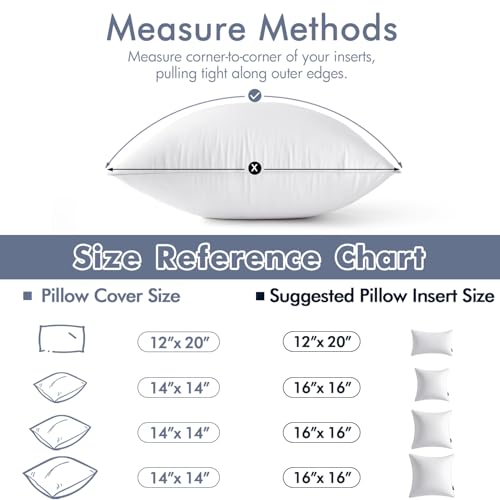 MIULEE 22 x 22 Pillow Inserts (Set of 2) -Decorative Throw Pillows for Sofa Couch with 100% Cotton Covers - size: 22x22 Inch