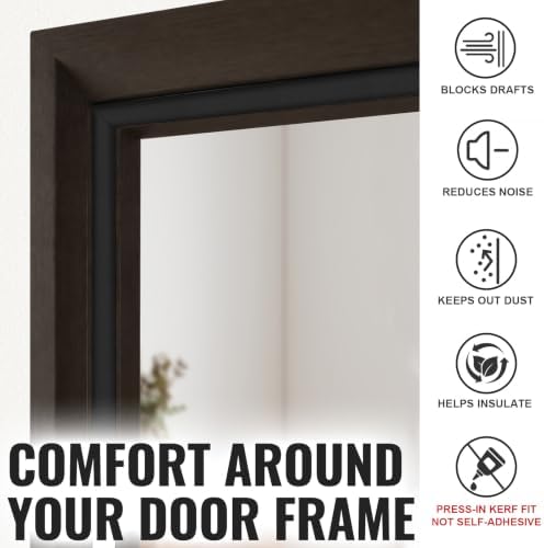 Litaibai Kerf Weather Stripping Door Seal for Exterior Doors, Black, 26 ft