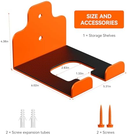 JNIHEEP Garage Organizer Trimmer Rack,Garden Power Tool Hanger,2Pack,Orange