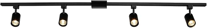 Globe Electric 59738 Tribeca 4-Light 56" Track Lighting Kit, Matte Black, Bulb Not Included