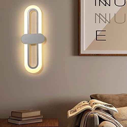 Bedroom Bedside Modern Minimalist Living Room Background Wall Led Three-Color Light-Changing Wall Lamp Simple Aisle Balcony Lamp(Gold,Cool(5500-7000K))
