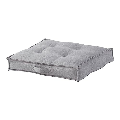 Square Tufted Floor Pillow with Removable Cover, Cement, Medium (32") - color: Cement, size: Medium (32")