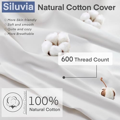 Siluvia 28"x28" Pillow Insert Set of 2 Square Throw 28 Pillows with 100% Cotton Cover for Sofa, Couch, and Bed - White - size: 28"x28"