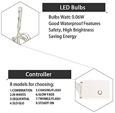 LED Curtain Lights,19ft/6M 96 LED Snowflake Curtain String Lights Plug-in Window Curtain Lights with 8 Modes Decoration for Christmas, Wedding, Party,Wall, Home Decorations (Warm White)