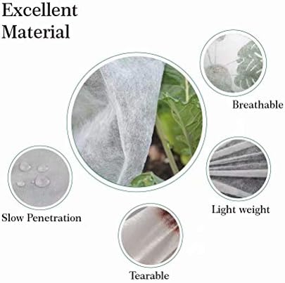 Agfabric Plant Covers Freeze Protection Floating Row Covers 10'x15' 0.9oz Plant Covers Freeze Sun Protection,Frost Cloth for Vegetables,White