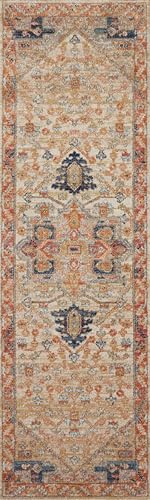 Loloi Jocelyn Collection JOC-01 Sand/Multi 7'-10" x 10' .38" Thick Area Rug - color: Sand / Multi, size: 7'10" x 10' (Rectangular)