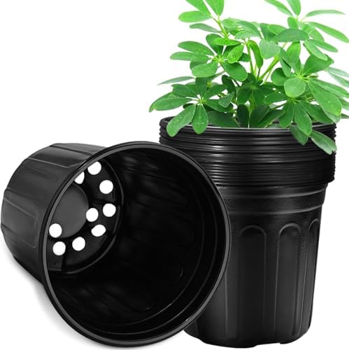 RAOOKIF 7 Gallon Nursery Pots, Flexible 7 Gallon Pots for Plants, Plastic Plant Pots for Seedling, Cuttings, Succulents, Transplanting (7gallon-10pack)