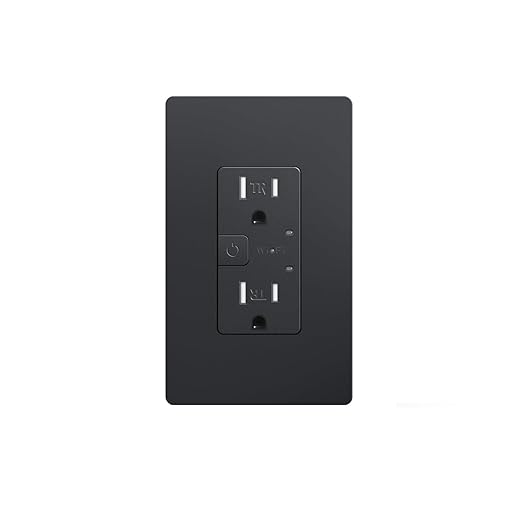 Smart Wall Outlet, Tamper Resistant Outlet Compatible with Alexa and Google Assistant, Remote Control, ETL & FCC Approvel Samrt Receptacle, Requires 2.4 GHz Wi-Fi, No Hub Required, Black