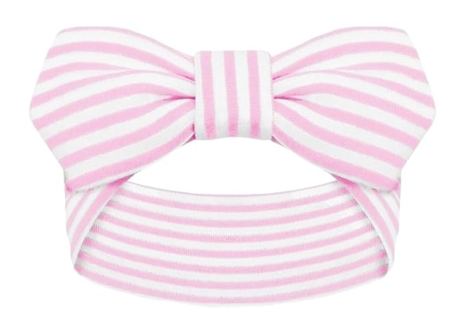 Creative Knitwear TCU Horned Frogs Infant Girls Pink/White Striped Hair Knot Headband Embroidered Logo - Size Newborn - 4T