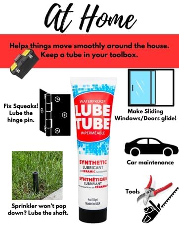 LubeTube 4oz – Multipurpose Synthetic Grease for Pool Equipment, Plumbing Fixtures, RV Toilets, Marine Systems, Machinery & Household Use – PFAS-Free, Food-Grade, Ceramic-Enhanced – Made in USA