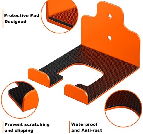 JNIHEEP Garage Organizer Trimmer Rack,Garden Power Tool Hanger,2Pack,Orange