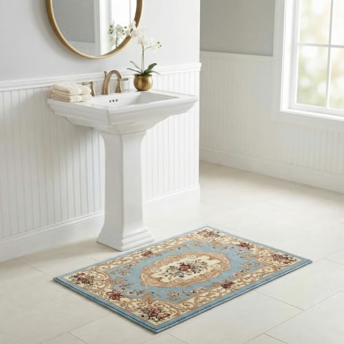 Unique Loom Versailles Collection Area Rug - Henry (2' x 3' 1" Rectangle Light Blue/Cream) - color: Light Blue/Cream, size: 2'2" x 3'1" (Rectangular)
