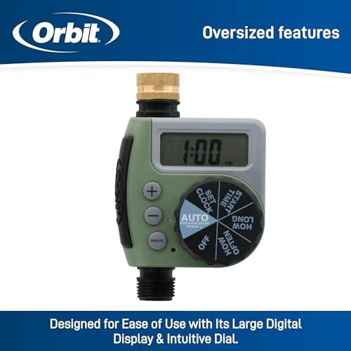 Orbit One Outlet Single-Dial Hose Faucet Timer - Easy Programmable - for Garden Watering System - LCD Hose Timer with Adjustable Watering Schedule - 62056, (Pack of 5)