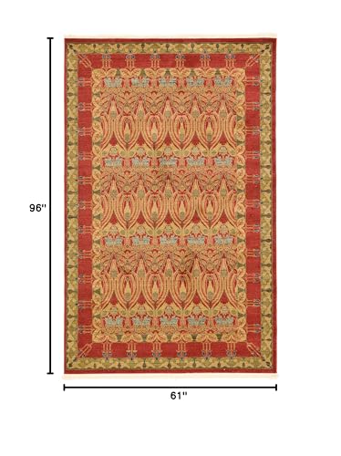 Unique Loom Edinburgh Collection Area Rug - Canmore (5' 1" x 8' Rectangle, Red/ Navy Blue) - color: Red/Navy Blue, size: 5'1" x 8' (Rectangular)
