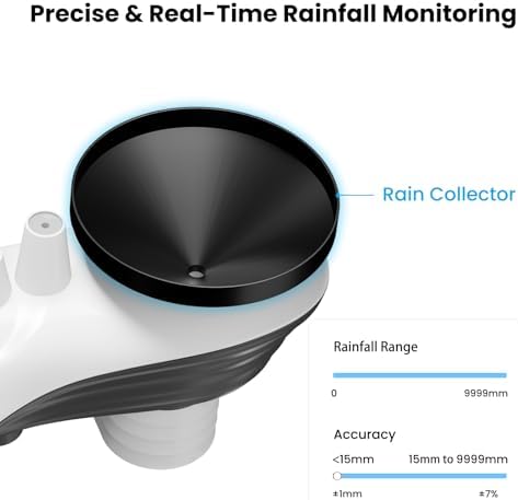 Weather Stations Wireless Indoor Outdoor, Home Weather Station with Rain Gauge, Anemometer, Barometer, Temperature & Humidity Monitor, Moon Phase, Alarm Clock for Garden, Farm（ No WiFi ）