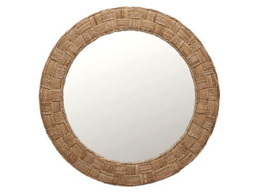 KOUBOO Round Rope Wall Mirror, Chequered, Beige/Natural