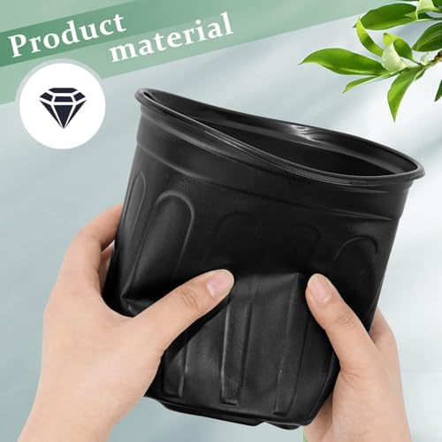 RAOOKIF 7 Gallon Nursery Pots, Flexible 7 Gallon Pots for Plants, Plastic Plant Pots for Seedling, Cuttings, Succulents, Transplanting (7gallon-10pack)
