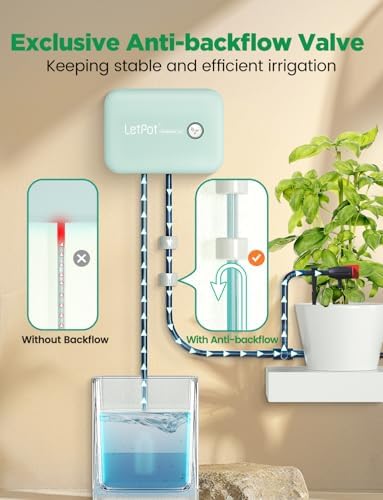 LetPot Automatic Watering System for Potted Plants, [Wi-Fi & App Control] Drip Irrigation Kit System, Smart Plant Watering Devices for Indoor Outdoor, Water Shortage Remind, IPX66, Green