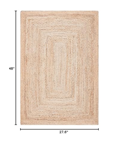 SAFAVIEH Cape Cod Collection Area Rug - 2'3" x 4', Natural Brown, Handmade Braided Flat Weave Jute (CAP252A) - size: 2'3" x 4' (Rectangular)