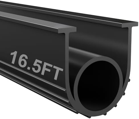 Garage Door Seals Bottom Rubber - 16.5Ft EPDM Weatherproof Weather Stripping for 5/16" T-End Garage Doors, Blocks Drafts/Rain/Rodents, Noise-Reducing & Energy Saving