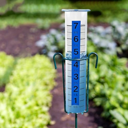 2PCS Rain Gauge Outdoor, 8" Large Capacity Rain Gauge Replacement Tube, Rains Gauges Outdoors with Large Numbers Scale for Garden Lawn Yard Fence Patio Farm