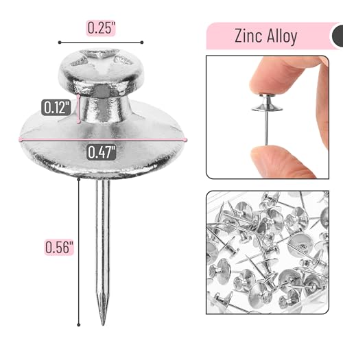 Mr. Pen Double Headed Picture Nails - 50 Pack, Silver, Tacks for Wall Hangings - color: Silver, size: 50 Pack