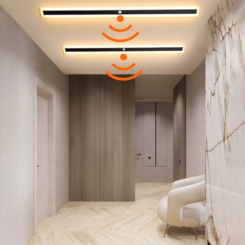 Modern LED Indoor Wall Light with Motion Sensor, Rectangle Aluminum Sconces, 3000K/4500K/6000K Adjustable Brightness for Cabinet, Wardrobe, Bedroom, Office, Corridor Lighting