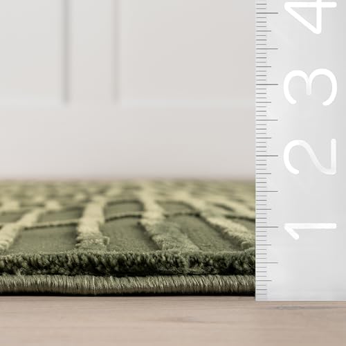 nuLOOM Kailani Green, 6'7" x 9', Geometric, Soft and Cozy, High Traffic, Stain Resistant, Easy Clean, Durable Washable Area Rug for Bedroom, Living Room, Dining Space, Den, Foyer, Entryway - color: Green, size: 6'7" x 9' (Rectangular)