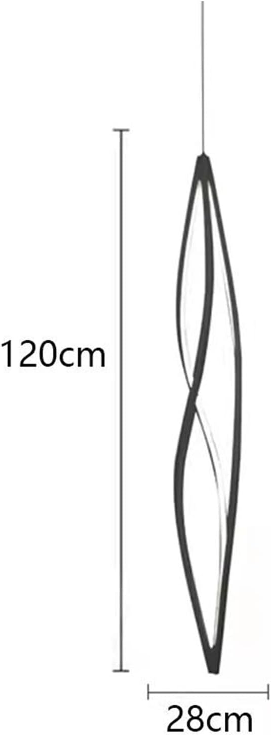 Modern Home Decor Led Lights Pendant Light Lamps Forstaircase Chandeliers for Living Room Hanging Indoor Lighting,Modern LED Chandelier(RC Remote dimming,Black 120cm)