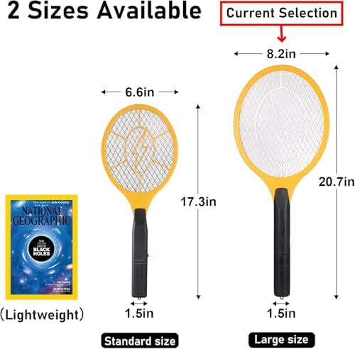 Electric Fly Swatter Bug Zapper Zap Mosquito with 2-Pack Plastic Fly Swatter- Indoor Outdoor Zapping Racket for Pest - Safe to Touch with 3-Layer Safety Mesh
