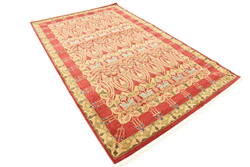 Unique Loom Edinburgh Collection Area Rug - Canmore (5' 1" x 8' Rectangle, Red/ Navy Blue) - color: Red/Navy Blue, size: 5'1" x 8' (Rectangular)