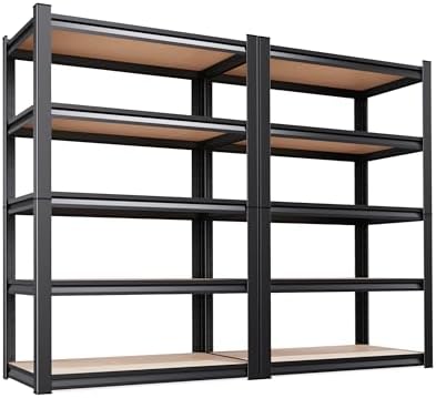 2-Pack 71"H-32"W-14"DGarage Shelving-5 Tier Garage Storage Shelves,Adjustable Heavy Duty Shelving Unit and Storage Large Rack,Utility Steel Shelf For Warehouse Industrial Pantry Basement Organizers