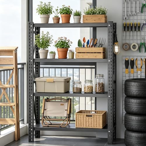 31.5''W Heavy Duty Storage Shelves, 2500LBS Metal Garage Shelving Units, 4 Tier Adjustable Large Industrial Shelves for Warehouse Workshop Basement (31.5''W x 13.8''D x 73.2''H), 10 Pack