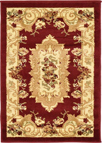 Unique Loom Versailles Collection Area Rug - Henry (2' x 3' 1" Rectangle Red/Brown) - color: Red/Brown, size: 2'2" x 3'1" (Rectangular)